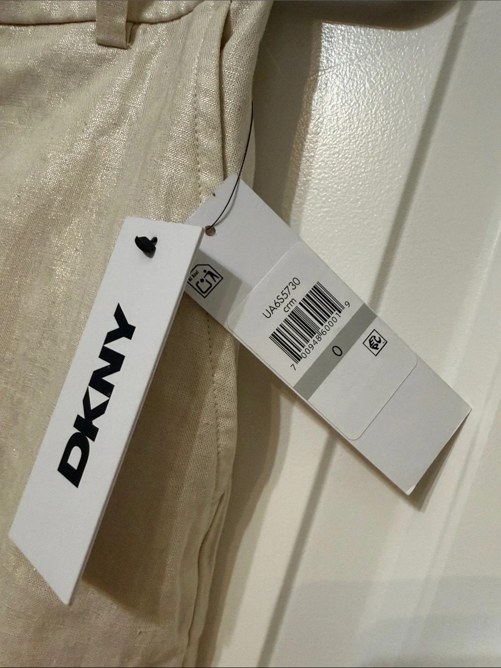 DKNY Metallic Ivory Pencil Skirt